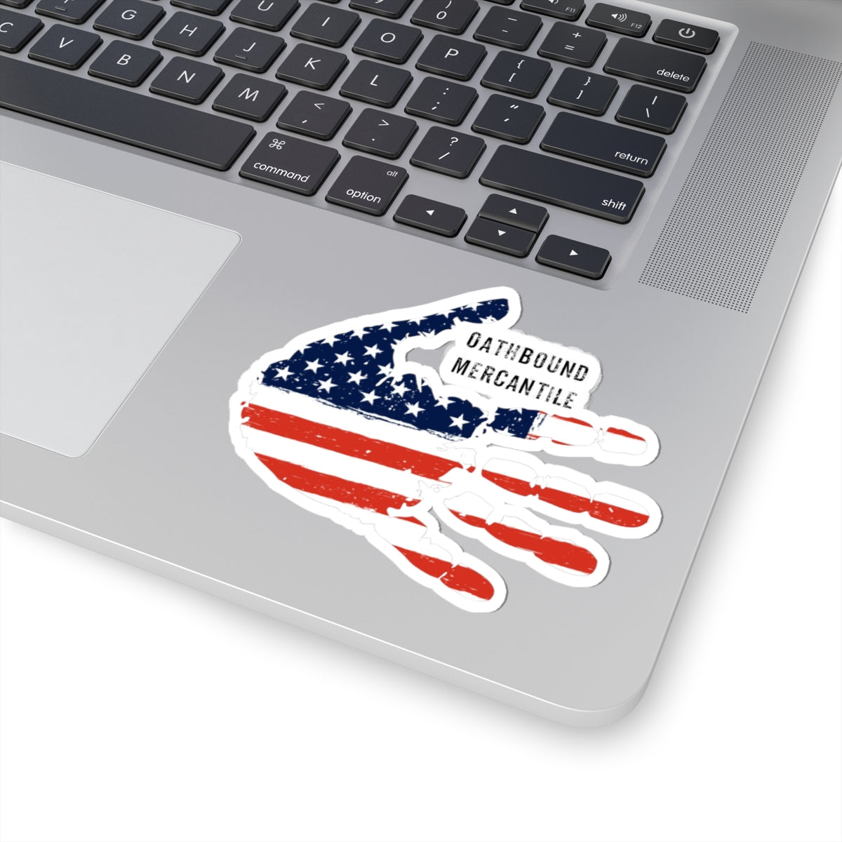 American Flag Hand Kiss-Cut Sticker — Oathbound Mercantile Patriotic Decal