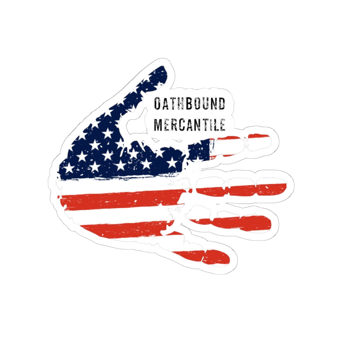 American Flag Hand Kiss-Cut Sticker — Oathbound Mercantile Patriotic Decal