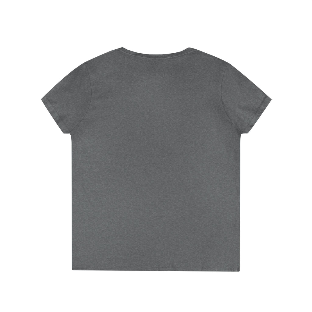 Women's V-Neck Tee - Small American Flag Hand Graphic, Patriotic Fourth of July Shirt