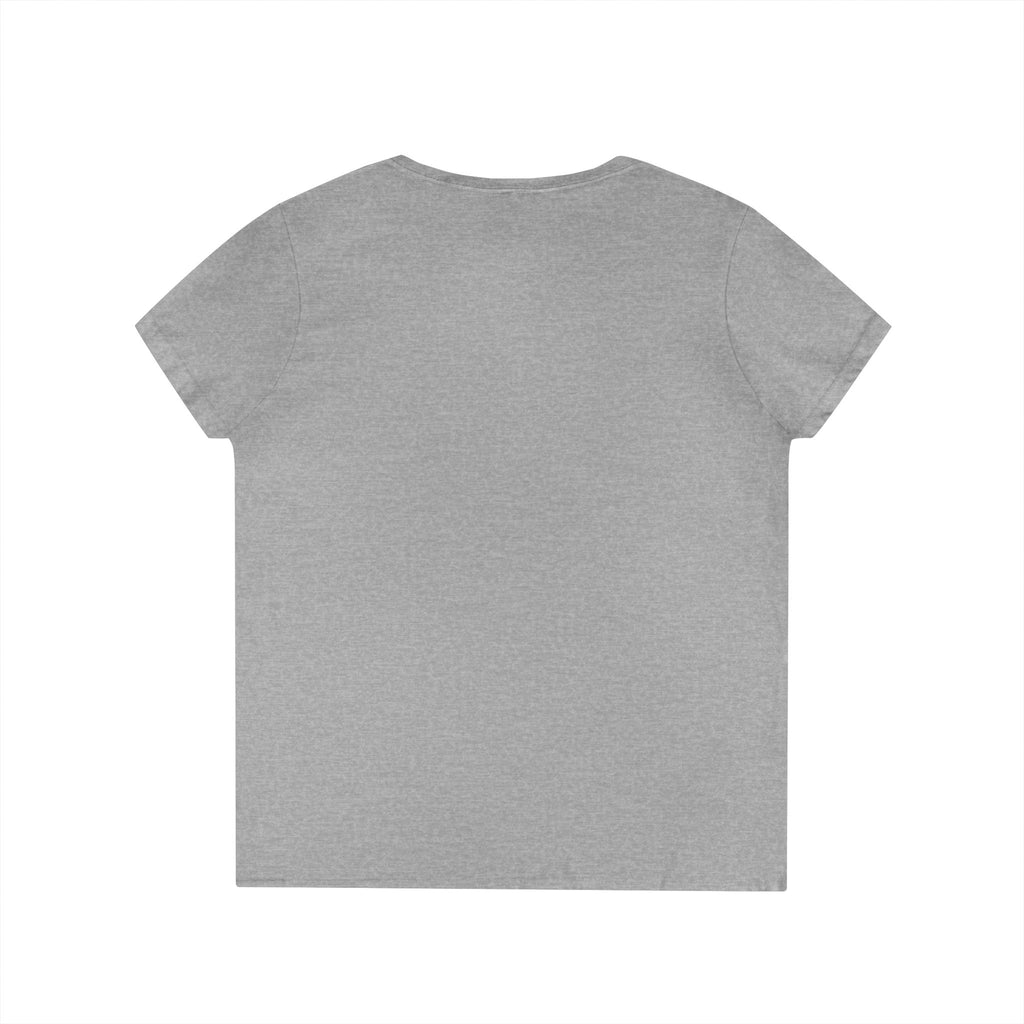 Women's V-Neck Tee - Small American Flag Hand Graphic, Patriotic Fourth of July Shirt