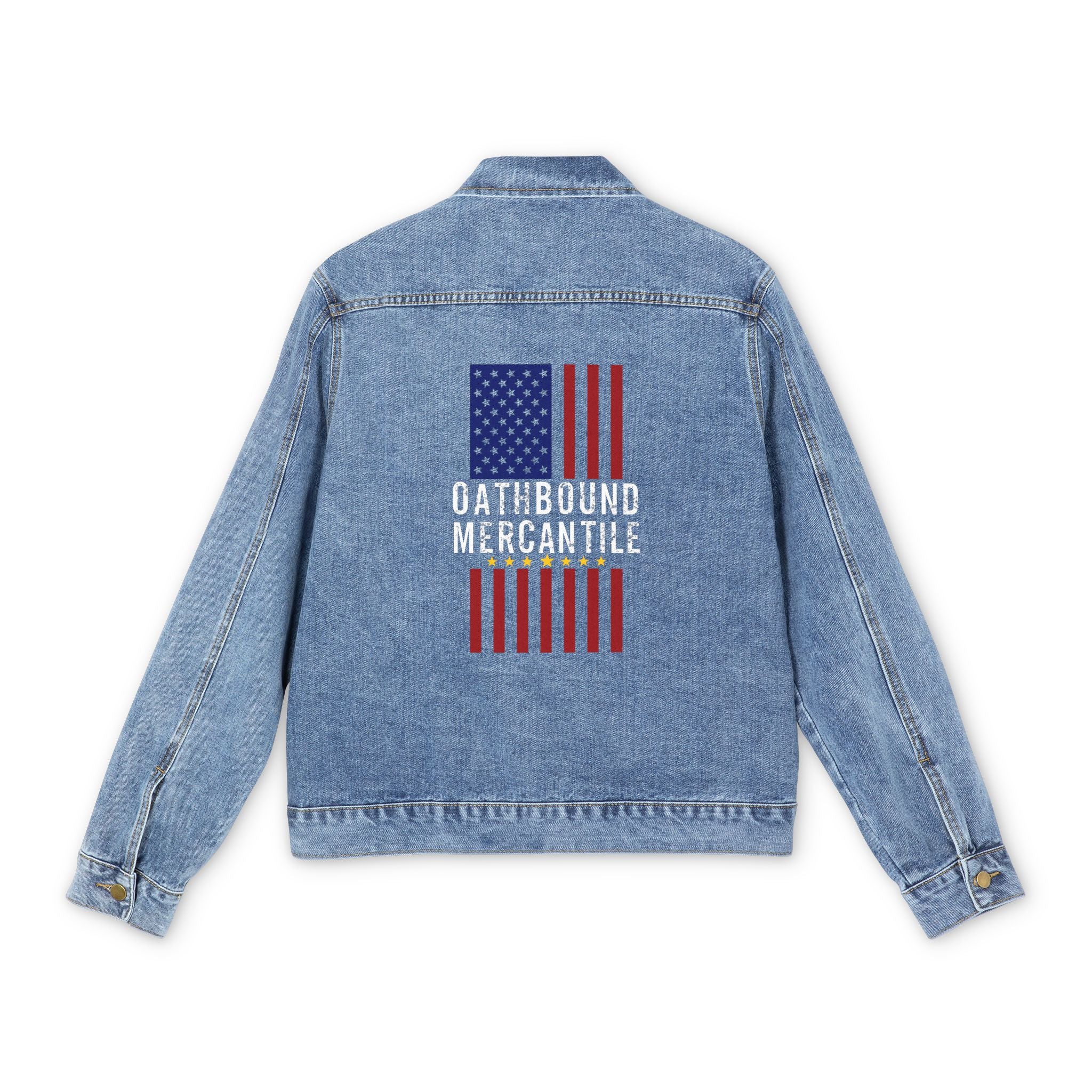 Denim Jacket — Oathbound Mercantile American Flag Back Print