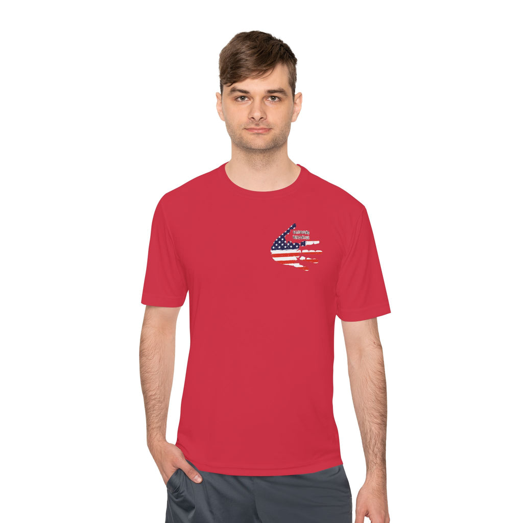 American Flag Hand Tee — Patriotic Moisture‑Wicking Shirt