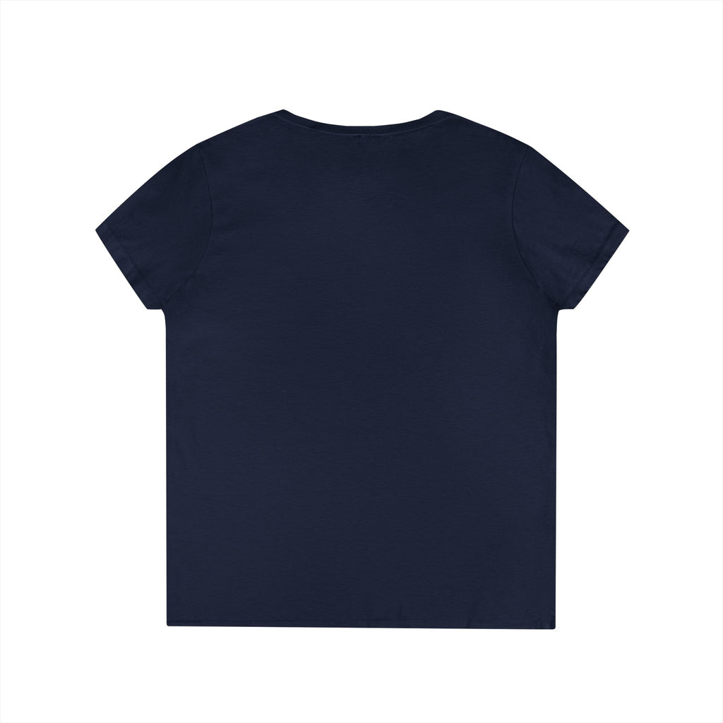 Women's V-Neck Tee - Small American Flag Hand Graphic, Patriotic Fourth of July Shirt