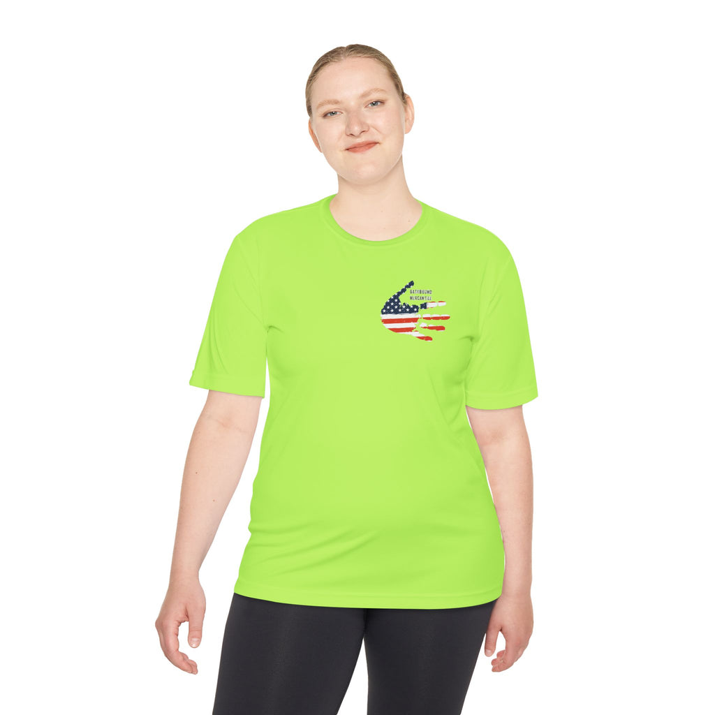 American Flag Hand Tee — Patriotic Moisture‑Wicking Shirt