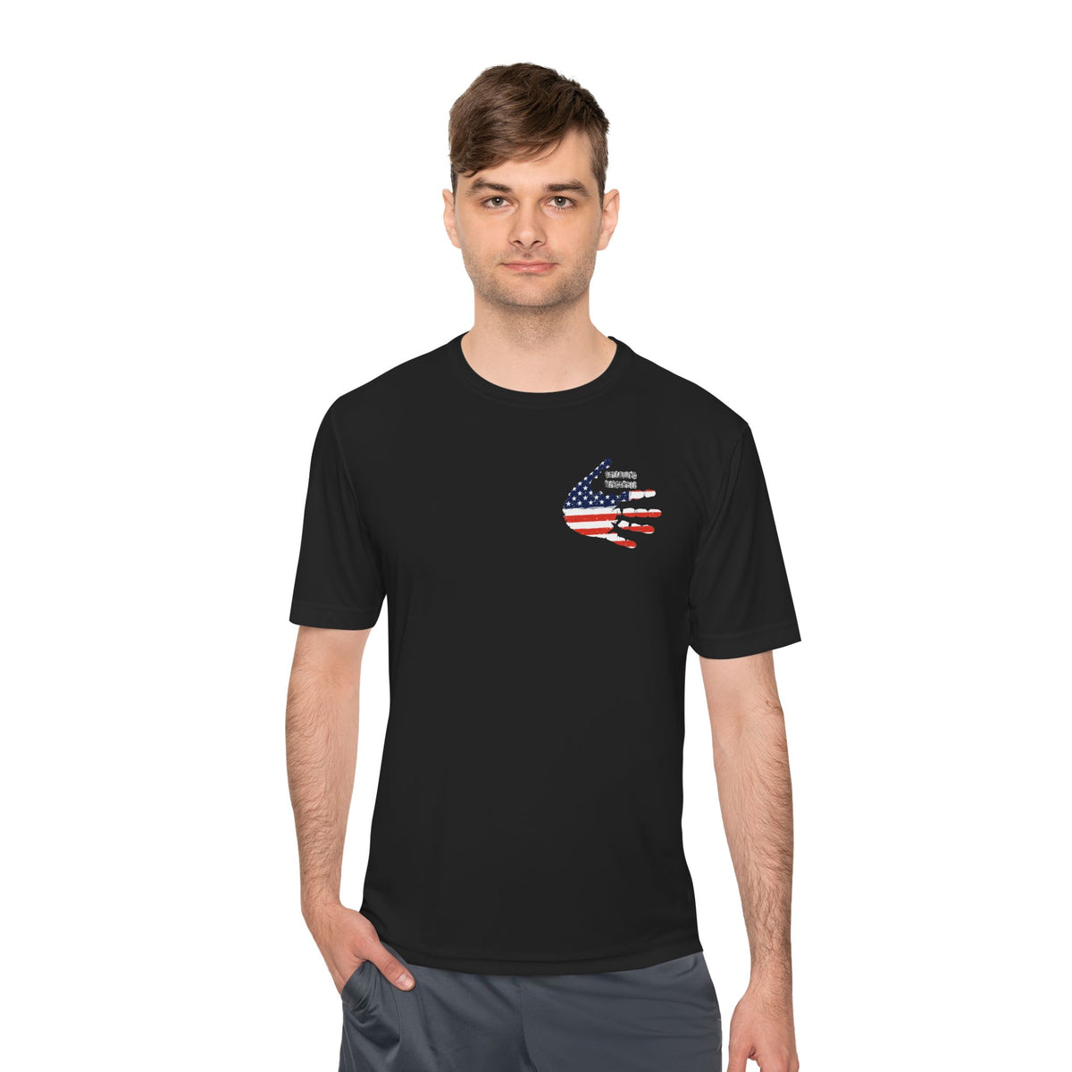 Patriotic Flag Tee — Oathbound Mercantile American Flag Moisture-Wicking Shirt