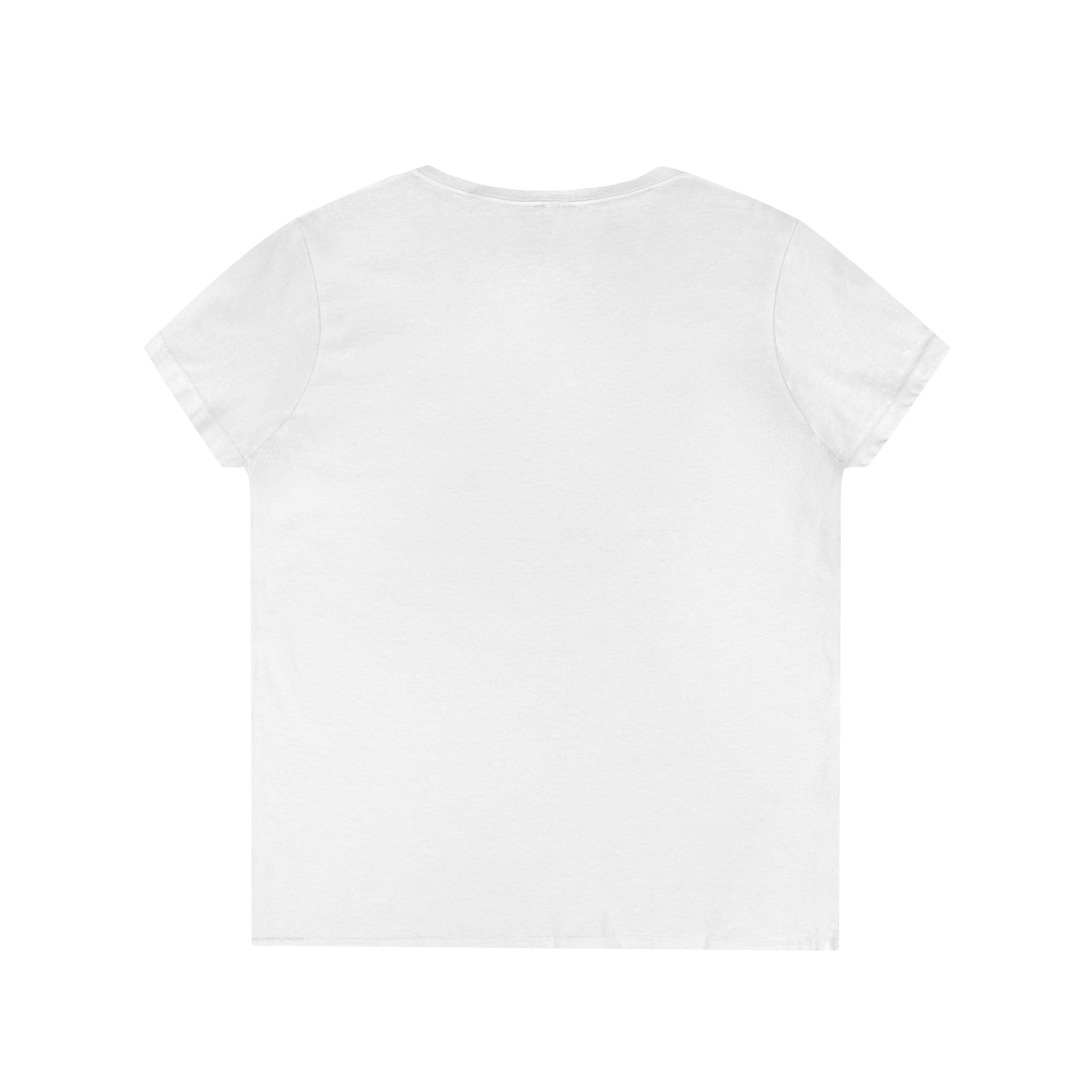 Women's V-Neck Tee - Small American Flag Hand Graphic, Patriotic Fourth of July Shirt