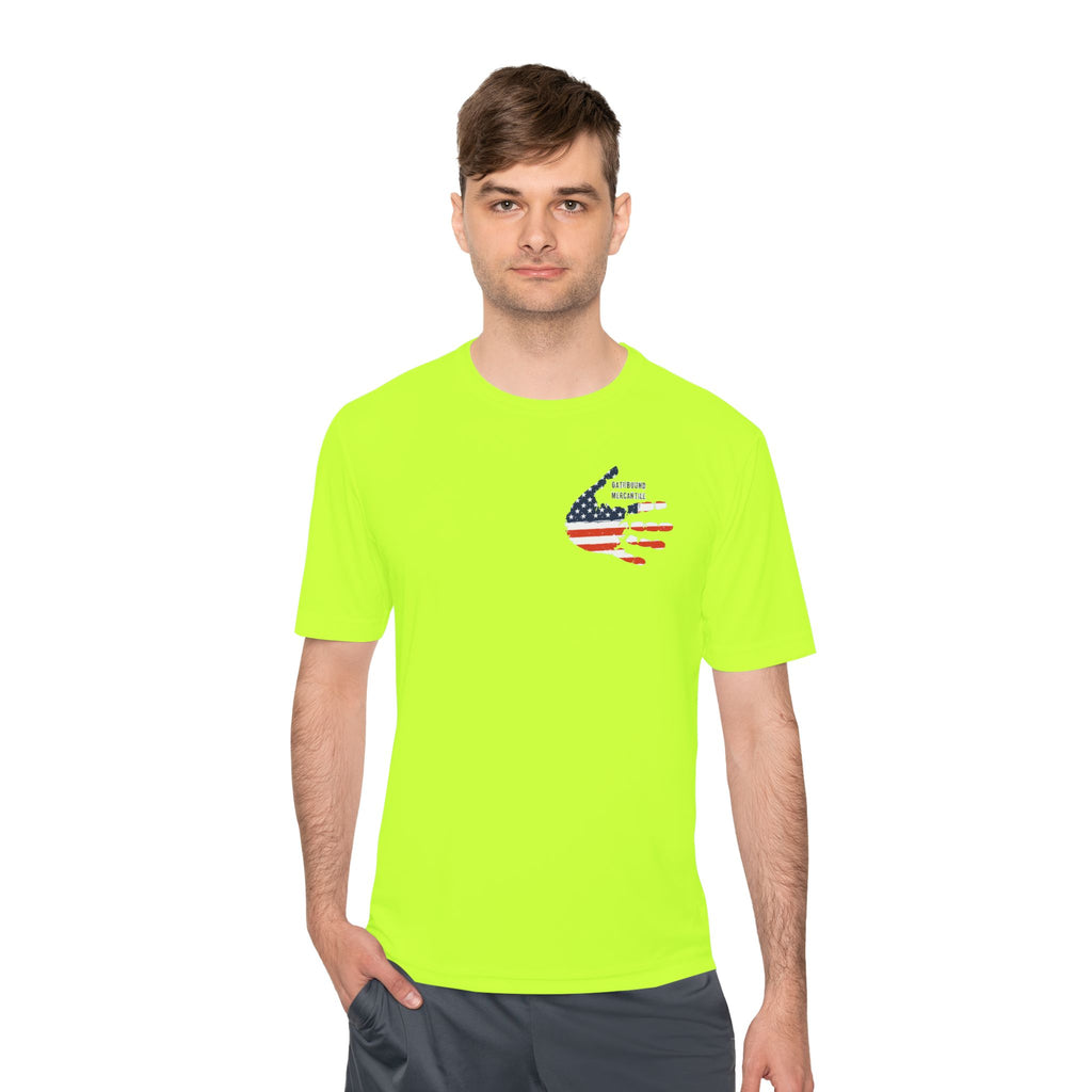 American Flag Hand Tee — Patriotic Moisture‑Wicking Shirt