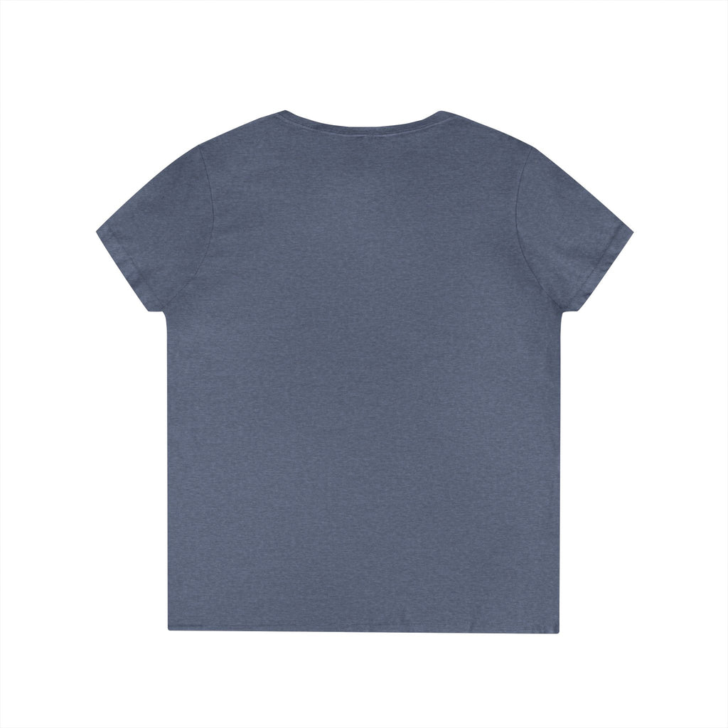 Women's V-Neck Tee - Small American Flag Hand Graphic, Patriotic Fourth of July Shirt