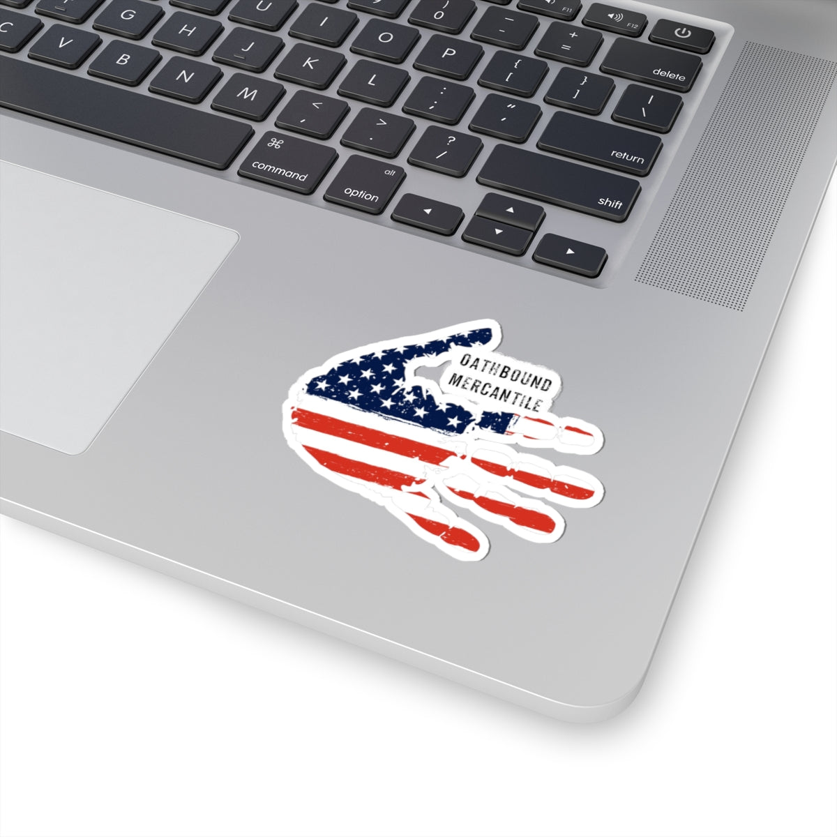 American Flag Hand Kiss-Cut Sticker — Oathbound Mercantile Patriotic Decal